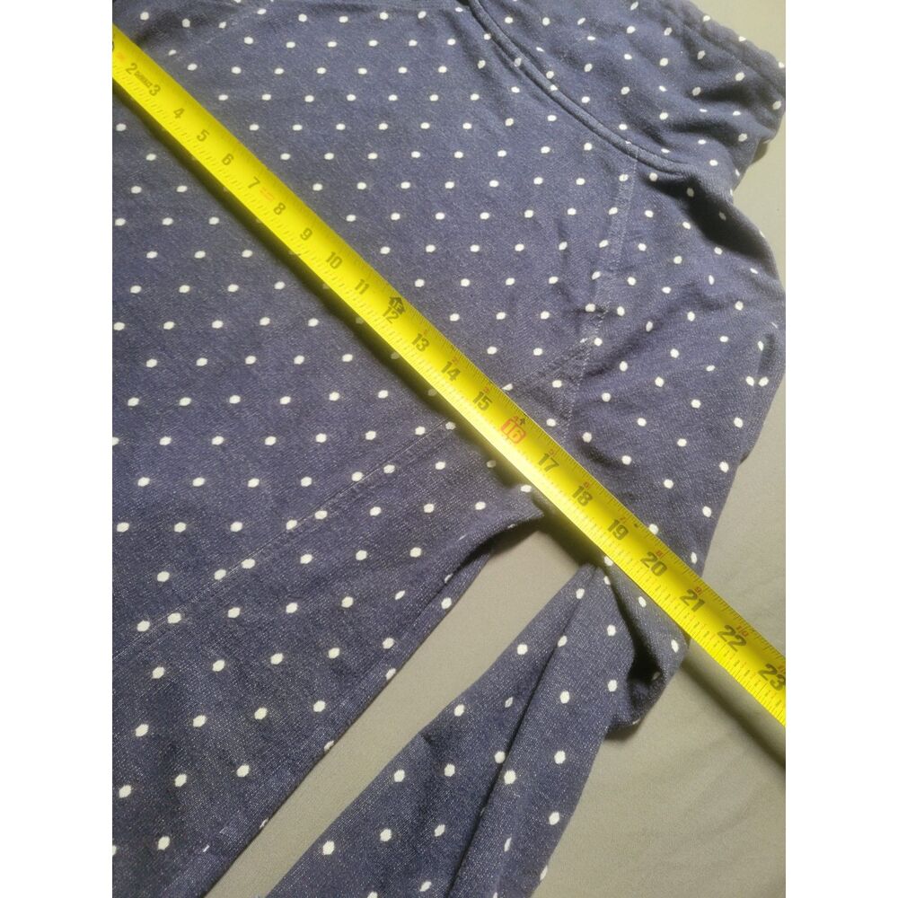 Croft & Barrow Women's Medium Blue Polka Dot Cowl Neck Sweatshirt Pocket